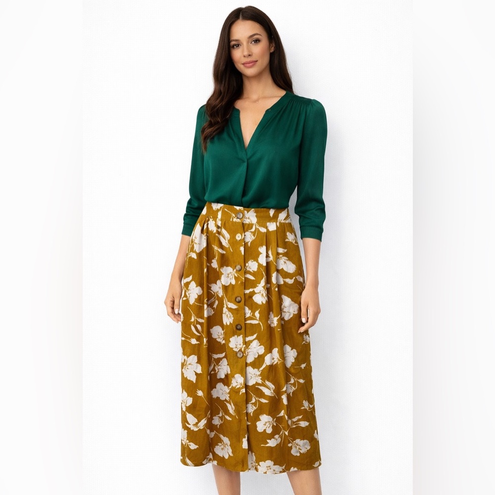 Everly Floral Midi Skirt
